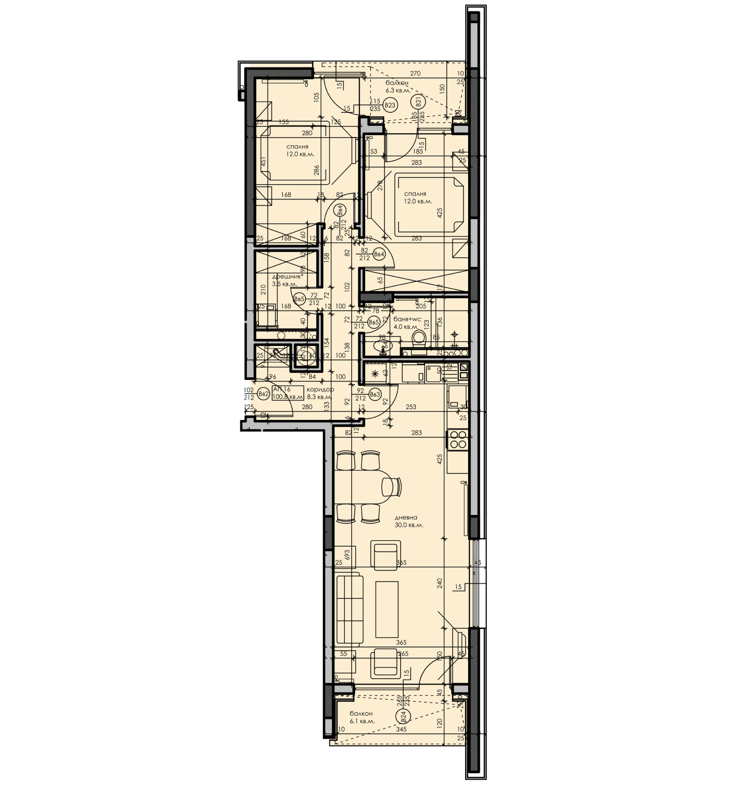Схема разпределение Апартамент 16