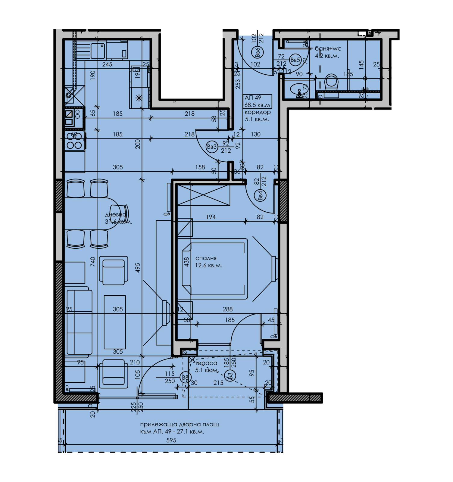 Схема разпределение Апартамент 49